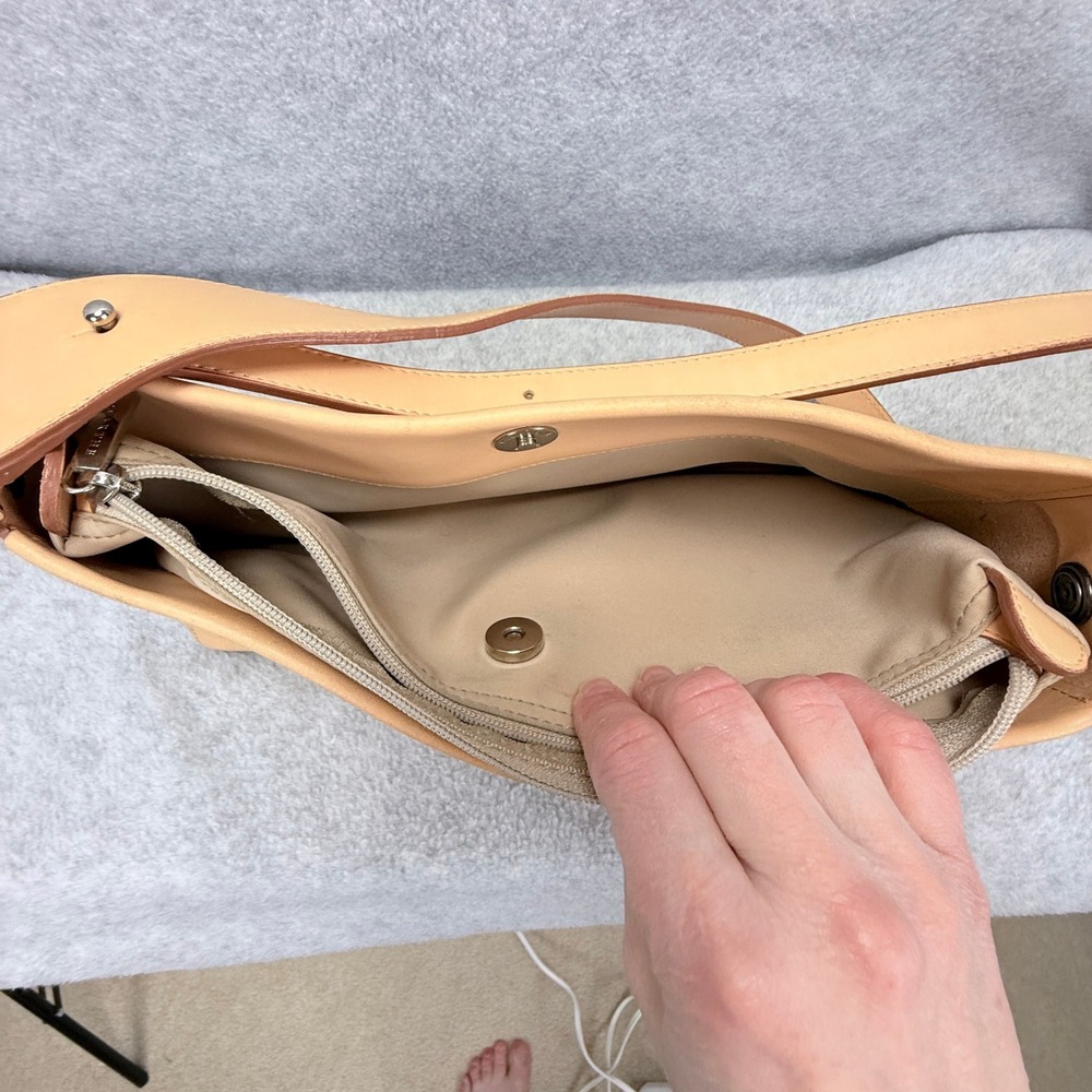 Lamarthe Shoulder Bag Womens Small Tan Leather Baguette Vintage - Picture 7 of 16